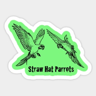 Straw Hat Parrots: Luffy and Zoro - Outline Black Sticker